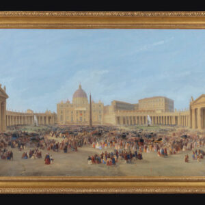 Acquerello raffigurante Piazza San Pietro
