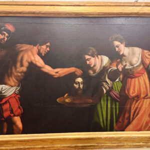 Dipinto olio su tela raffigurante decollazione di San Giovanni